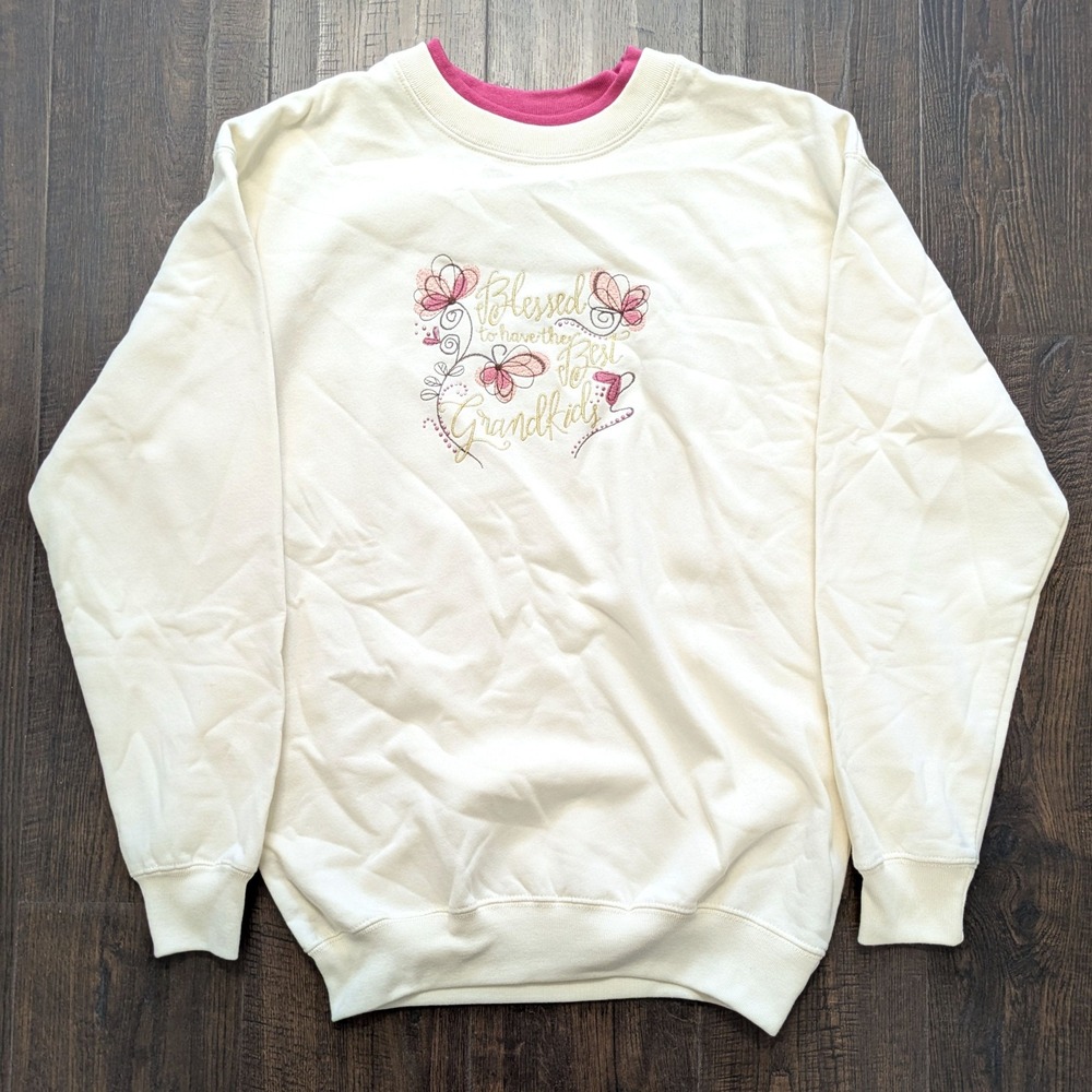 M&C Sportswear Blessed to Have the Best Grandkids Sweatshirt Cream Small